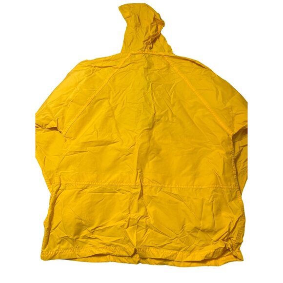 Vintage 90s LL Bean Yellow Windbreaker Rain Jacket Pullover Hood Pocket USA Sz S - Picture 4 of 5